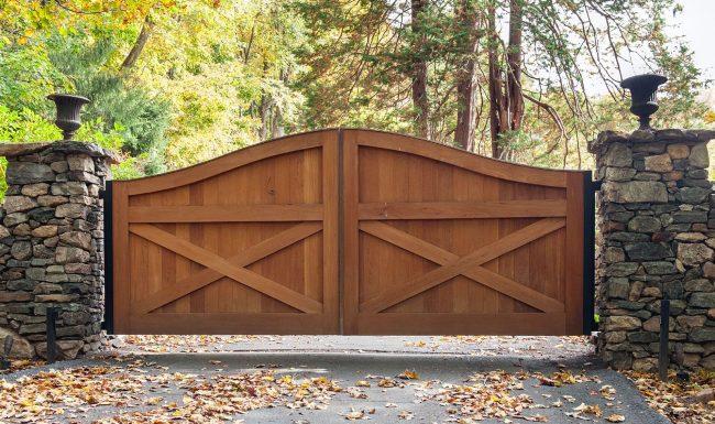 electric wooden gates